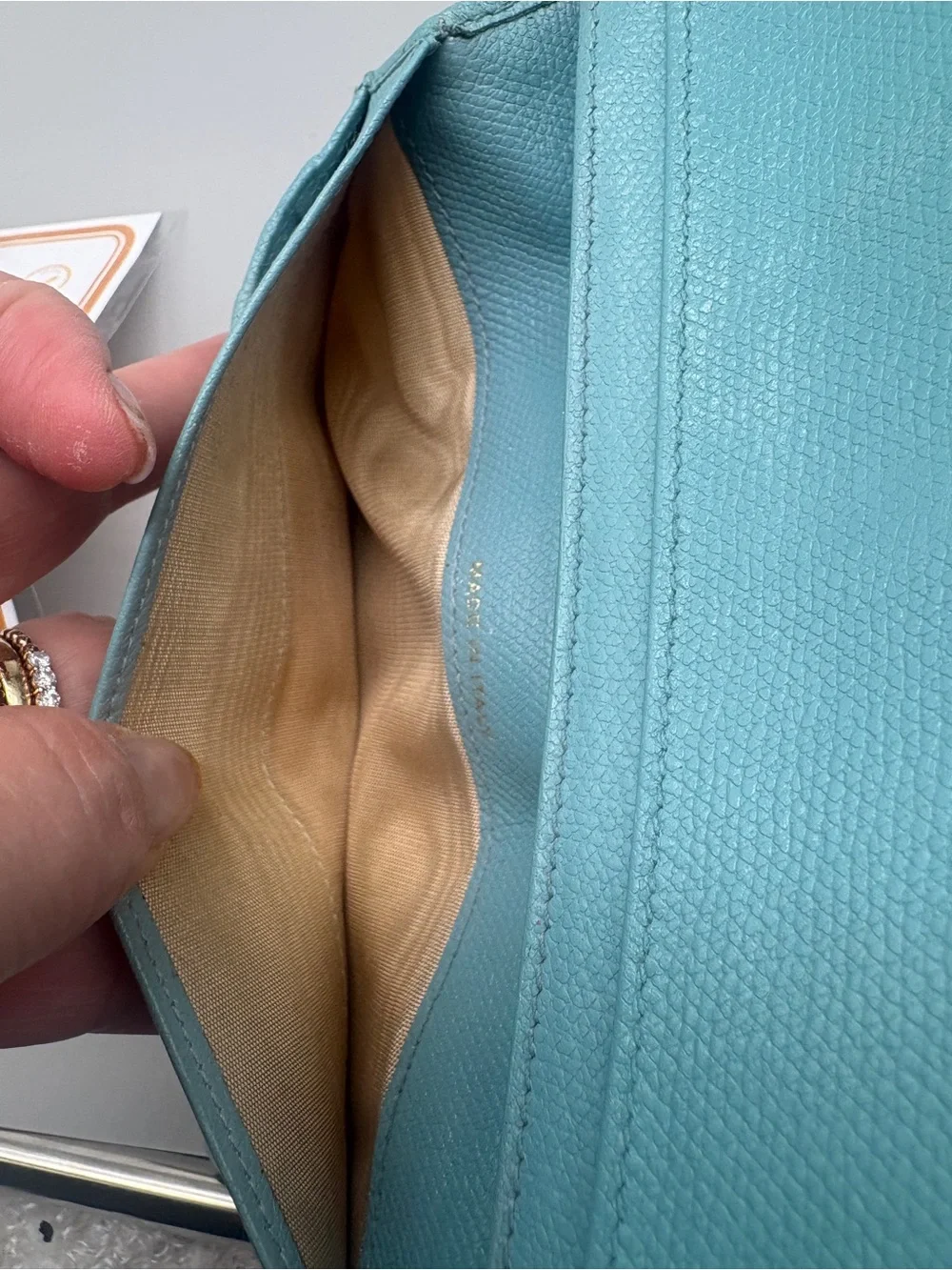 Authentic Chanel Light Turquoise Caviar Wallet – Converted WOC – Entrupy COA